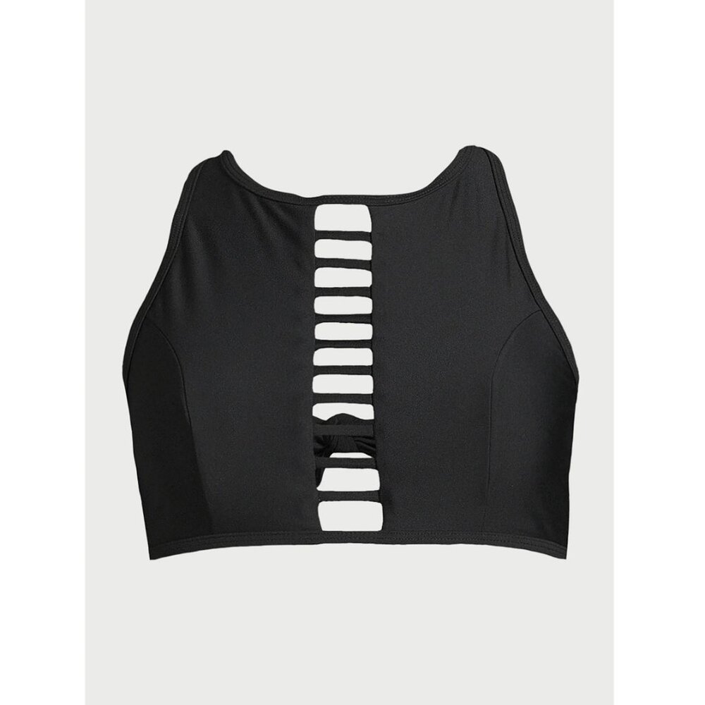 NWT Hot Lattice-Cut Busty Bikini Top - Adjustable Straps/ Removable Cups